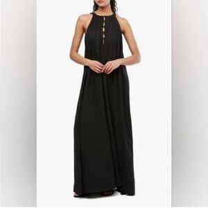NWT WeWoreWhat Flowy A-Line Linen-Blend Maxi Dress-XS